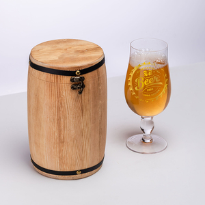 Logotipo personalizado 390ml hecho a mano estilo moderno tallo trigo pinta vaso de cerveza con caja de regalo de madera para bodas celebraciones de cumpleaños - Product Image 3