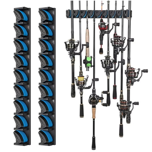 ที่วางคันเบ็ดตกปลาแบบติดผนัง LM Brand ทำจากวัสดุ ABS สำหรับคันเบ็ด 9 คัน ติดตั้งง่ายบนผนังโรงรถ - Product Image 6