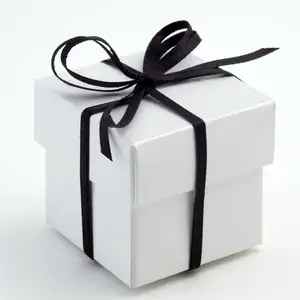 Blanco brillante regalo de fiesta de boda favor cajas varios diseño ecológico