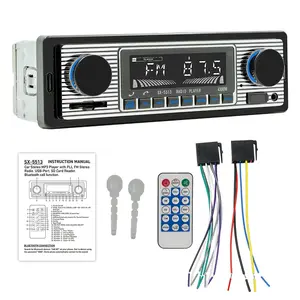 SX-5513 araba radyo klasik Vintage Stereo çalar araba radyo çalar MP3 AUX USB SD Bluetooth Hands-free 12V hoparlör Bluetooth