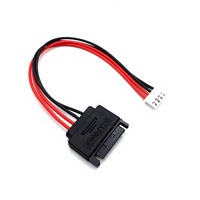 Cable de Alimentación para Disco Duro de Ordenador, OEM de Fábrica, SATA 15PIN Hembra XH 2.54, Terminal Pequeño de 4PIN, para Carcasa de Alimentación