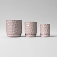 Nouveaux pots de plantes modernes roses en lot de 3 avec trous de drainage pour une utilisation en intérieur et en extérieur, plantes d'intérieur, fleurs, semis, pépinière