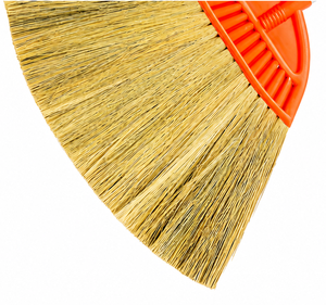 Balai à manche en plastique avec poils en herbe naturelle, taille moyenne, sans drapeau, pour le nettoyage des sols, style basique durable - Product Image 2