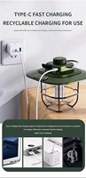 Lanterne de camping rétro rechargeable à LED, lampe de tente à intensité variable, lampe suspendue vintage avec affichage de la puissance pour la randonnée en plein air et les situations d'urgence