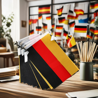 100% Polyester 14*21cm Allemagne Drapeau de bâton à main avec poteau pour décor de voiture et fans de football