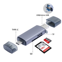 Pembaca kartu memori mikro usb 3.0/tipe C, Hub Aluminium 4-In-1 5Gbps 2 TB, adaptor OTG Flash Drive PC Laptop ponsel eksternal