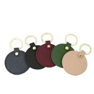 Porte-clés rond en cuir personnalisé avec logo, durable, pour voiture et sac – Meilleure vente - Product Image 2