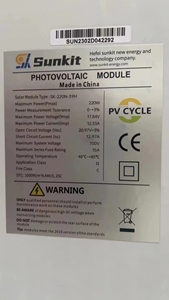 Paneles Solares Sunkit 220W 230W PERC de Media Celda Tipo N de Alta Eficiencia 20.8% de Fábrica al por Mayor para Electricidad Doméstica - Product Image 2