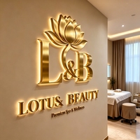 Señalización de logotipo personalizado con letras LED retroiluminadas 3D acrílicas de acero inoxidable para escaparates comerciales