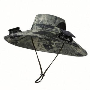 Gorra de pescador de nailon con ventilador solar y dos ventiladores refrigeradores para ciclismo diario, venta al por mayor, ideal para verano - Product Image 3