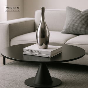<span class=keywords><strong>Vase</strong></span> en céramique de luxe moderne Merlin Living, effet miroir argenté et doré, pour la décoration de la maison, ensemble de petits vases métalliques pour fleurs - Product Image 5