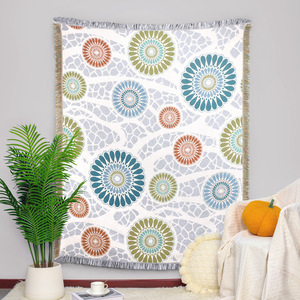 Diseño personalizado Jacquard bordado manta portátil estilo caliente Animal borla <span class=keywords><strong>tapiz</strong></span> decorativo Cherish manta tejida - Product Image 4
