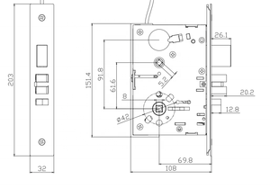KEYMAN Американский Ansi/bhma A156.13 класс 1 Высочайшая безопасность CUL список офиса функция F13 огнестойкий врезной замок - Product Image 3