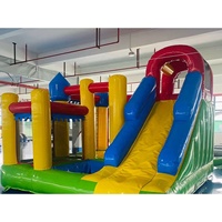 Château gonflable trampoline toboggan combiné QY personnalisé en usine, 5x5m, en PVC commercial