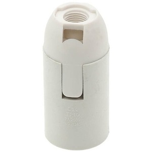 Portalámparas E14 de Plástico Blanco con Base Roscada para Fijación de Bombillas - Product Image 1
