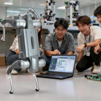 Perro Robot Serie C1, Perro Robot Biónico Inteligente con Android para Entretenimiento, Pantalla AMOLED Metálica para Niños, Control Remoto por Aplicación, Wi-Fi