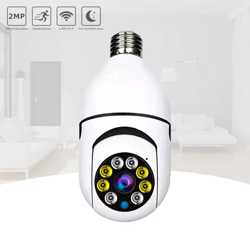 Bulb Lamp Camera IP PTZ IR Night Vision Home Security Wifi Camera with Tuya Smart Life