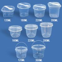 Gobelets carrés jetables en plastique de 120 ml et 180 ml avec cuillère, 4 oz, 6 oz, 7 oz, 9 oz, de qualité alimentaire, pour yaourt, mousse, dessert, lait