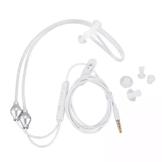 New Anti Radiation Transparent Air Tube Earbuds Earphones Wired 3.5mm Binaural air Tube Earphones