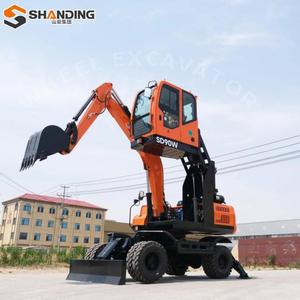 รถขุดขนาดเล็ก SHANDING จัดส่งฟรี รถขุดล้อยางจีน 8 ตัน 8.5 ตัน รถขุดล้อยาง CE EPA Euro 5 รถขุดล้อยางแบบมีห้องโดยสาร - Product Image 2