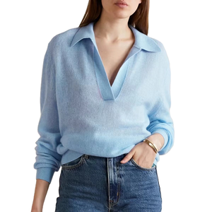 Fashion Design Customized <strong>Polo</strong> <strong>Neck</strong> Knit Cashmere Pullover Cashmere Sweater <strong>Jumper</strong> for <strong>Women</strong> - Product Image 5