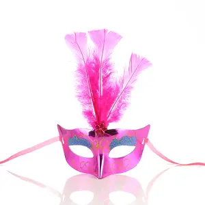 Halloween Glow Feather Delicate Mask Dance male and female masks Adult party decoration children's toys
