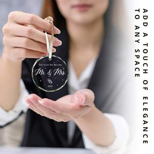 Personalizzato natale ornamenti di vetro ciondolo di fabbrica all'ingrosso personalizzato sublimazione ornamento di natale cristallo bianco - Product Image 6