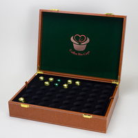 Boîte en bois MDF en cuir PU de luxe personnalisée, boîte cadeau pour café, emballage de boîte cadeau avec serrure, logo personnalisé