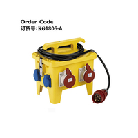 CANGO IP67 12 Kotak Stopkontak Portabel Tahan Air 3 Lubang Tersembunyi Kuning/Hitam/Biru