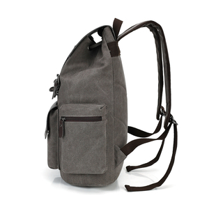 Wholesale Large Capacity Vintage Unisex <strong>Canvas</strong> School Bags <strong>Backpacks</strong> <strong>Custom</strong> Retro Outdoor Fashion Drawstring Student <strong>Backpack</strong> - Product Image 2
