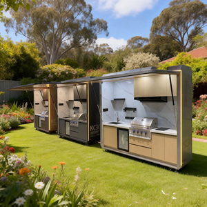 <span class=keywords><strong>Cucina</strong></span> Esterna in Alluminio di Grado Commerciale - Dimensioni e Colore Personalizzabili con Griglia BBQ e Stufa a Legna, Servizio OEM - Product Image 3