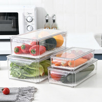 WISHOME 7 pièces, organiseurs de réfrigérateur en PET, bacs de rangement pour aliments avec couvercle, accessoires de cuisine