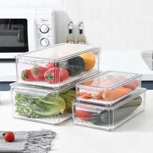 WISHOME 7 pièces, organiseurs <span class=keywords><strong>de</strong></span> <span class=keywords><strong>réfrigérateur</strong></span> en PET, bacs <span class=keywords><strong>de</strong></span> rangement pour aliments avec couvercle, accessoires <span class=keywords><strong>de</strong></span> cuisine - Product Image 5