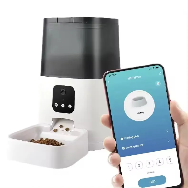 Kamera wifi otomatik besleyici ile otomatik evcil hayvan besleyici kase köpek pet besleyici pet akıllı zaman ayarı ile