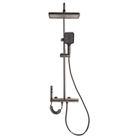 Juego de ducha de lujo ligero con pantalla digital y teclas de piano, grifos termostáticos de montaje en pared para baño doméstico con temperatura constante