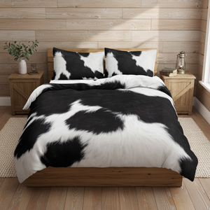 <span class=keywords><strong>Vache</strong></span> Texture <span class=keywords><strong>Imprimé</strong></span> 3D Ensemble <span class=keywords><strong>de</strong></span> Literie Farmhouse Animal Noir et Blanc Marron <span class=keywords><strong>Housse</strong></span> <span class=keywords><strong>de</strong></span> <span class=keywords><strong>Couette</strong></span> - Product Image 1