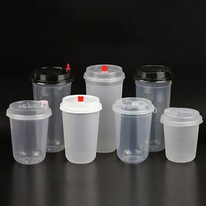 Disposable 640ml 22oz Thick Hard U Shape Takeaway Packaging Juice Cup Plastic <b>Boba</b> <b>Bubble</b> Tea Cup With Lid - Product Image 3