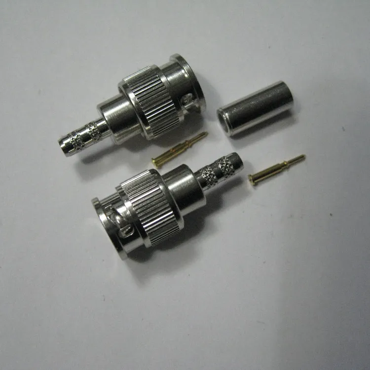 MINI BNC connector crimp male plug voor RG174 kabel