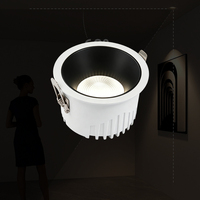 Spot LED encastré à cadre étroit, anti-éblouissement, COB, protection oculaire à spectre complet, CRI élevé, pour l'éclairage hôtelier