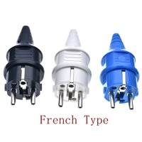 Adaptateur d'alimentation Schuko France Allemagne UE 4,8 mm DIY réutilisable 250V16A, Prise européenne réutilisable à deux broches rondes CEE 7/7