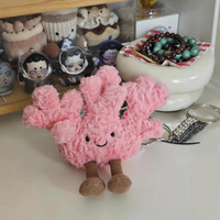 Boneka Plush Lembut Bentuk Karang Warna Pink Lucu Ala UK JC Style untuk Mengurangi Kecemasan dan Stres, Teman di Meja Kerja