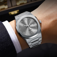 Montre pour homme lumineuse avec logo personnalisé, plaquée or de luxe, sportive, étanche, multifonction, pour l'extérieur, montre-bracelet à quartz pour affaires