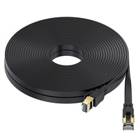 10M fábrica bajo precio interior 40Gbps negro SSTP blindado RJ45 plano CAT8 8p8c cable Ethernet para PC, enrutador