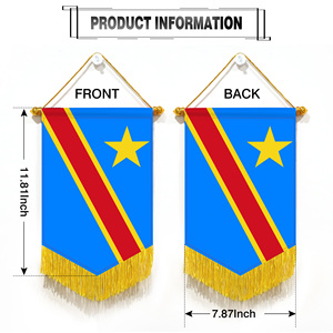 Wholesale Mini Pennant Car Flags Democratic Republic of the Congo Wall Decor <b>Small</b> Ornaments Hanging Digital Printing - Product Image 4