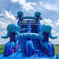 Neue Maßgefertigte Quallen-Wasserrutsche für Kinder, Dschungel-Themen-Spielplatz, Aufblasbare Wasserrutsche mit Kinderpool