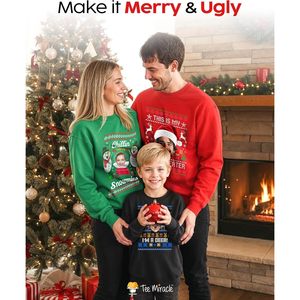 Suéter Navideño Personalizado con Foto, Sudadera Unisex para Adultos, Tejida, de Manga Larga, Regalo Navideño - Product Image 3