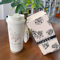 Tasse à café réutilisable à isolation thermique sous vide en acier inoxydable 530 de 316 ml, gobelet à double paroi réutilisable avec couvercle