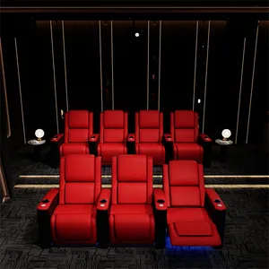 Sièges de cinéma maison de luxe personnalisés de haute qualité Fauteuil électrique en cuir avec pieds électriques et fonction de massage Fauteuil de canapé