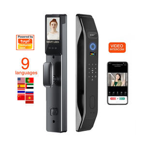 Serrure de porte intelligente de luxe <span class=keywords><strong>pour</strong></span> la maison avec caméra, reconnaissance faciale 3D, biométrie, empreinte digitale, <span class=keywords><strong>interphone</strong></span> Wi-Fi et compatible Tuya TTLock - Product Image 1
