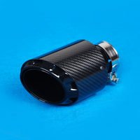 Punta de escape de acero inoxidable de fibra de carbono de 4 pulgadas, nuevo diseño, titanio, negro, borde recto, estilo Ak, silenciador de coche, tubo de cola